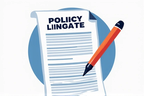 Document with a pen, symbolizing policy updates